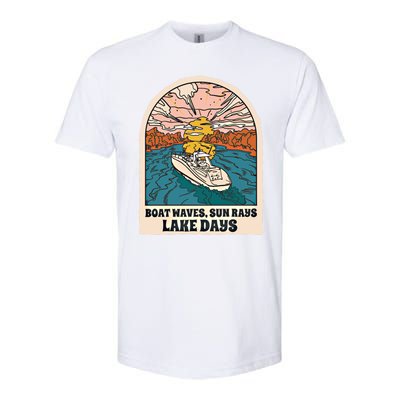 Boat Waves Sun Rays Lake Days Meaningful Gift Softstyle® CVC T-Shirt