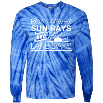 Boat Waves Sun Rays And Lake Days Gift Tie-Dye Long Sleeve Shirt