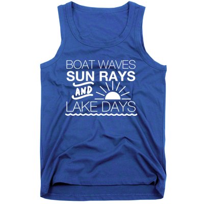 Boat Waves Sun Rays And Lake Days Gift Tank Top