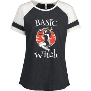 Basic Witch Sexy Halloween Gift Enza Ladies Jersey Colorblock Tee