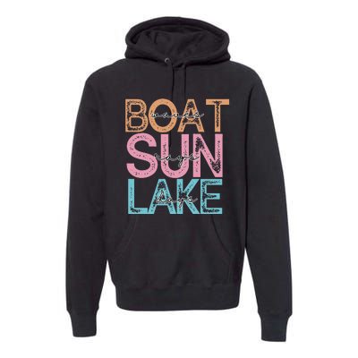 Boat Waves Sun Rays Lake Days Summer Fun Premium Hoodie