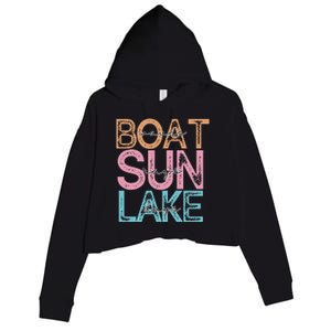 Boat Waves Sun Rays Lake Days Summer Fun Crop Fleece Hoodie