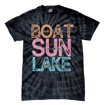 Boat Waves Sun Rays Lake Days Summer Fun Tie-Dye T-Shirt