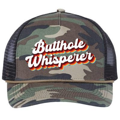 Butthole Whisperer Sarcastic Jokes Retro Funny Gift Retro Rope Trucker Hat Cap