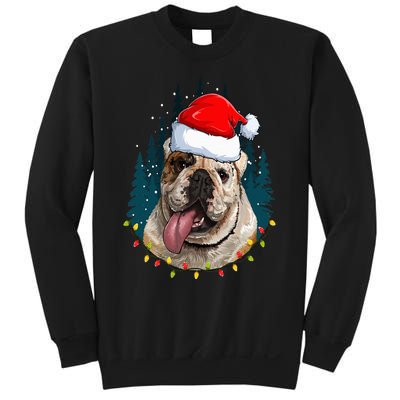 Bulldog Wearing Santa Hat Xmas Bulldog Lover Christmas Sweatshirt