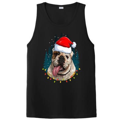 Bulldog Wearing Santa Hat Xmas Bulldog Lover Christmas PosiCharge Competitor Tank