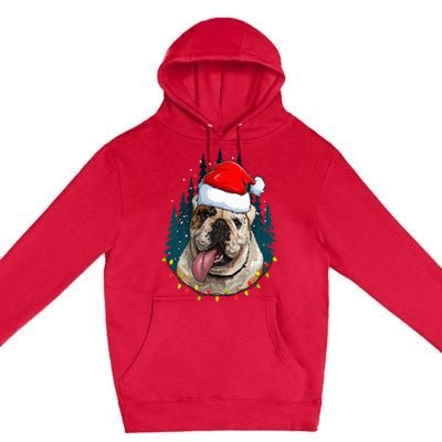 Bulldog Wearing Santa Hat Xmas Bulldog Lover Christmas Premium Pullover Hoodie