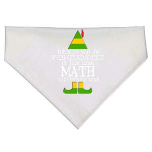 Best Way Spread Christmas Cheer Math Teacher Holiday Elf Cute Gift USA-Made Doggie Bandana