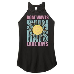 Boat Waves Sun Rays Lake Days Women's Perfect Tri Rocker Tank