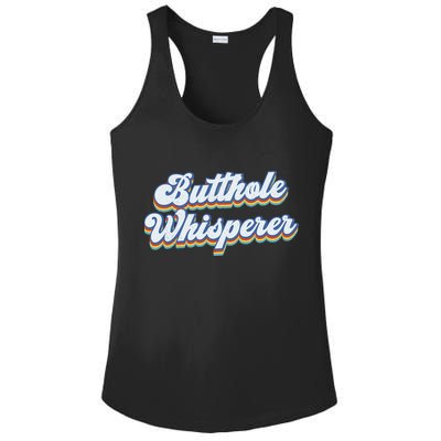 Butthole Whisperer Sarcastic Jokes Retro Funny Sarcastic Ladies PosiCharge Competitor Racerback Tank