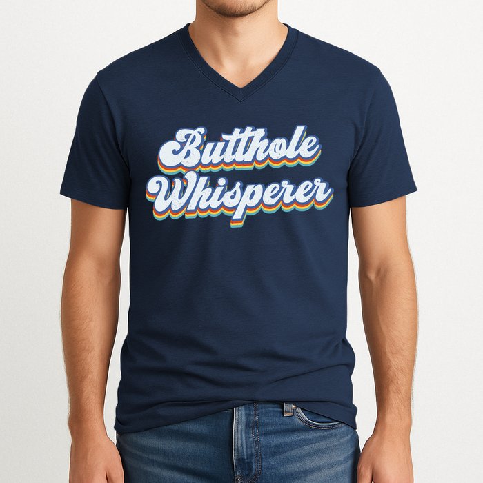 Butthole Whisperer Sarcastic Jokes Retro Funny Sarcastic V-Neck T-Shirt