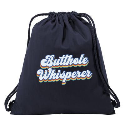 Butthole Whisperer Sarcastic Jokes Retro Funny Sarcastic Drawstring Bag