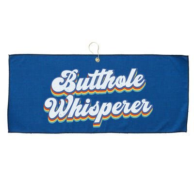 Butthole Whisperer Sarcastic Jokes Retro Funny Sarcastic Large Microfiber Waffle Golf Towel