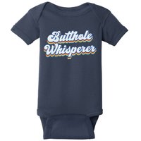 Butthole Whisperer Sarcastic Jokes Retro Funny Sarcastic Baby Bodysuit