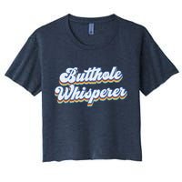 Butthole Whisperer Sarcastic Jokes Retro Funny Sarcastic Crop Top