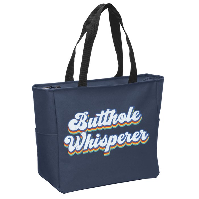 Butthole Whisperer Sarcastic Jokes Retro Funny Sarcastic Zip Tote Bag