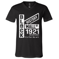 Black Wall Street Black Wealth Tulsa 1921 Race Massacre V-Neck T-Shirt