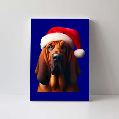 Bloodhound With Santa Hat Christmas Dog Owner Mom Dad Gift Canvas