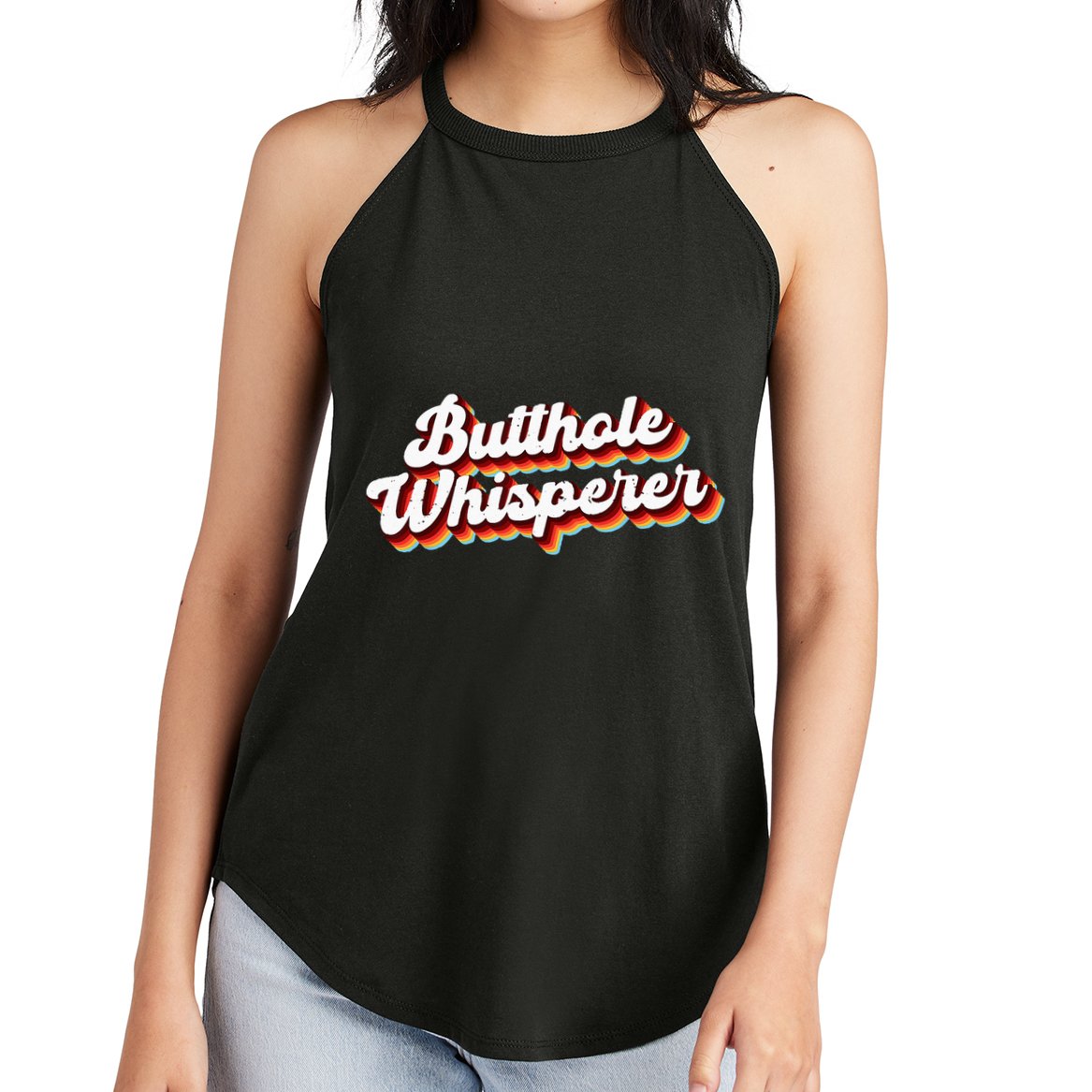 Butthole Whisperer Sarcastic Jokes Retro Funny Gift Women's Perfect Tri Rocker Tank