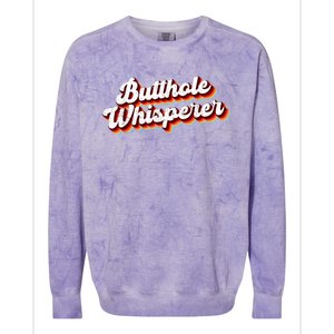 Butthole Whisperer Sarcastic Jokes Retro Funny Colorblast Crewneck Sweatshirt