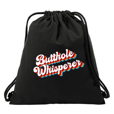 Butthole Whisperer Sarcastic Jokes Retro Funny Drawstring Bag