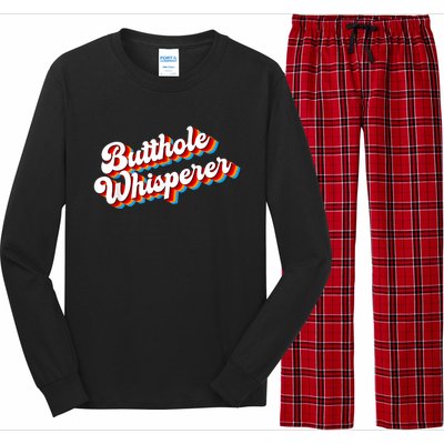 Butthole Whisperer Sarcastic Jokes Retro Funny Long Sleeve Pajama Set