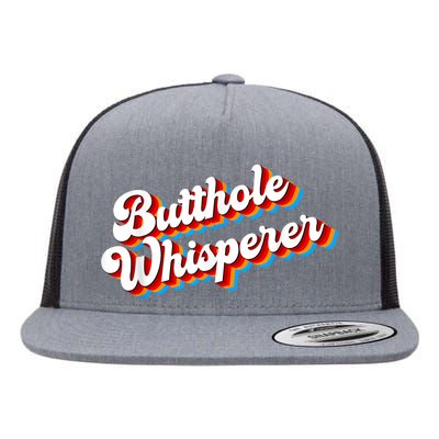 Butthole Whisperer Sarcastic Jokes Retro Funny Flat Bill Trucker Hat