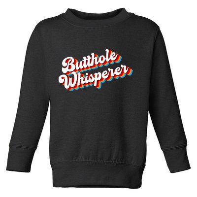 Butthole Whisperer Sarcastic Jokes Retro Funny Toddler Sweatshirt