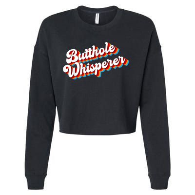 Butthole Whisperer Sarcastic Jokes Retro Funny Cropped Pullover Crew