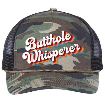 Butthole Whisperer Sarcastic Jokes Retro Funny Retro Rope Trucker Hat Cap