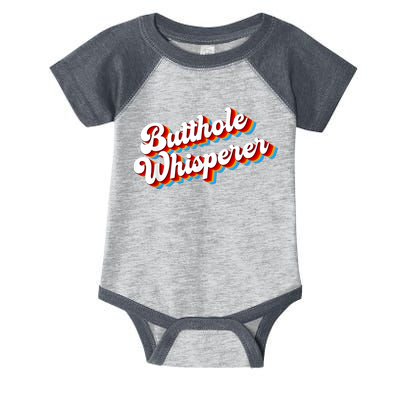 Butthole Whisperer Sarcastic Jokes Retro Funny Infant Baby Jersey Bodysuit