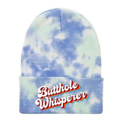 Butthole Whisperer Sarcastic Jokes Retro Funny Tie Dye 12in Knit Beanie