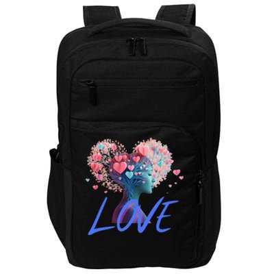 Beautiful Woman Send Love Form Heart To Family Boyfriend Impact Tech Backpack