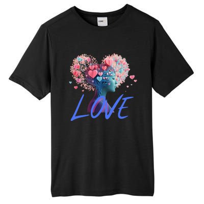 Beautiful Woman Send Love Form Heart To Family Boyfriend Tall Fusion ChromaSoft Performance T-Shirt