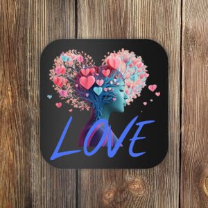 Beautiful Woman Send Love Form Heart To Family Boyfriend Coaster