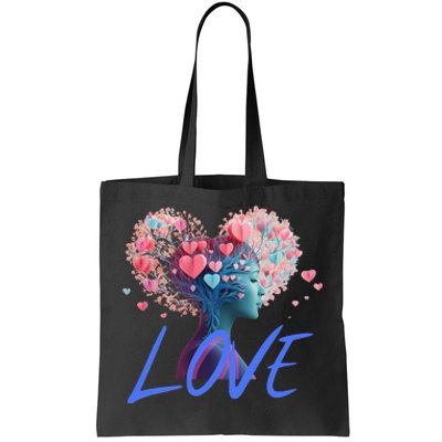 Beautiful Woman Send Love Form Heart To Family Boyfriend Tote Bag