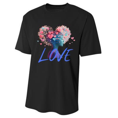 Beautiful Woman Send Love Form Heart To Family Boyfriend Performance Sprint T-Shirt