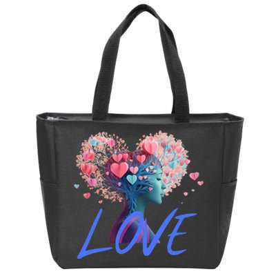 Beautiful Woman Send Love Form Heart To Family Boyfriend Zip Tote Bag