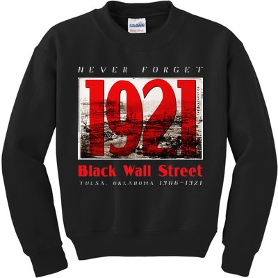 Black Wall Street 1921 Greenwood Tulsa Black History Kids Sweatshirt