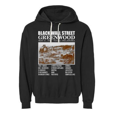 Black Wall Street Vintage History Before And After Photos Garment-Dyed Fleece Hoodie