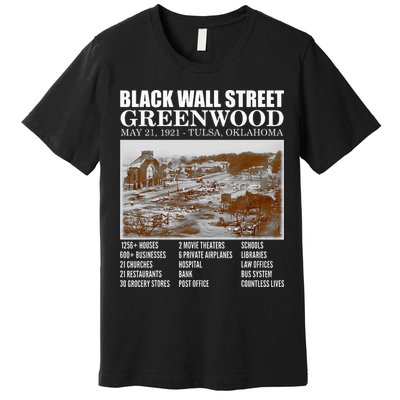 Black Wall Street Vintage History Before And After Photos Premium T-Shirt