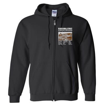 Black Wall Street Vintage History Before And After Photos Full Zip Hoodie