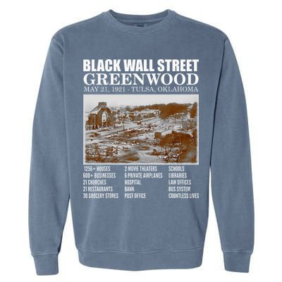 Black Wall Street Vintage History Before And After Photos Garment-Dyed Sweatshirt