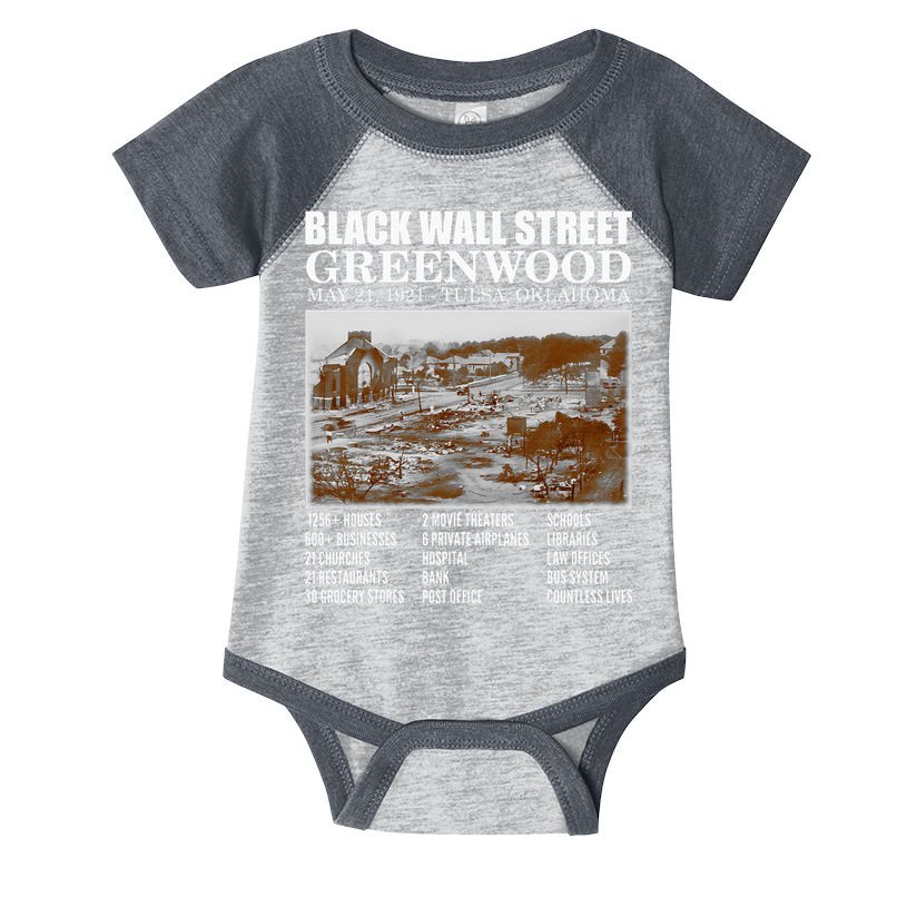 Black Wall Street Vintage History Before And After Photos Infant Baby Jersey Bodysuit