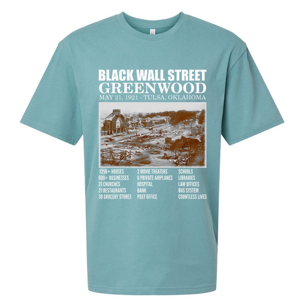 Black Wall Street Vintage History Before And After Photos Sueded Cloud Jersey T-Shirt