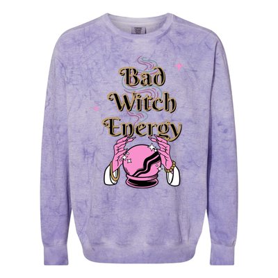 Bad Witch Spooky Halloween Adult Graphic Energy Cool Gift Colorblast Crewneck Sweatshirt