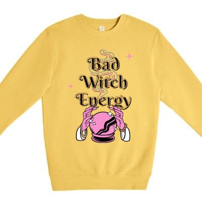 Bad Witch Spooky Halloween Adult Graphic Energy Cool Gift Premium Crewneck Sweatshirt