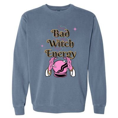 Bad Witch Spooky Halloween Adult Graphic Energy Cool Gift Garment-Dyed Sweatshirt