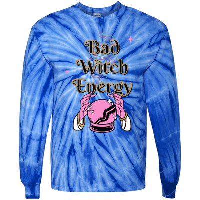 Bad Witch Spooky Halloween Adult Graphic Energy Cool Gift Tie-Dye Long Sleeve Shirt