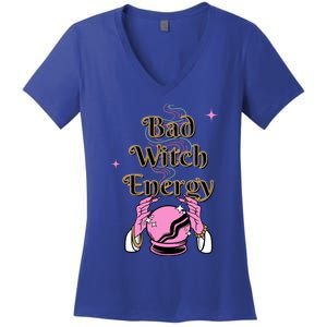 Bad Witch Spooky Halloween Adult Graphic Energy Cool Gift Women's V-Neck T-Shirt